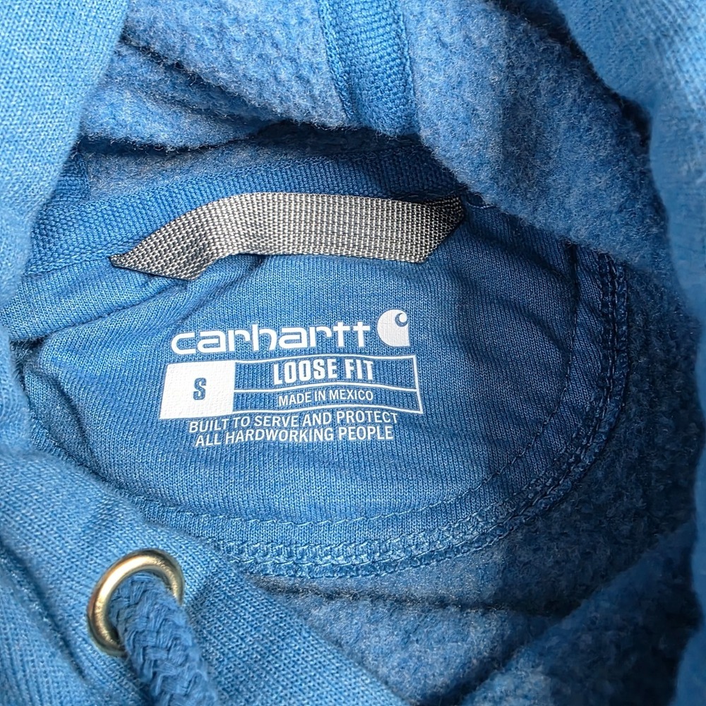 Men's Carhartt Workwear Sweatshirt/Hoodie Durable Warm-Blue-Sz SM - Picture 4 of 6